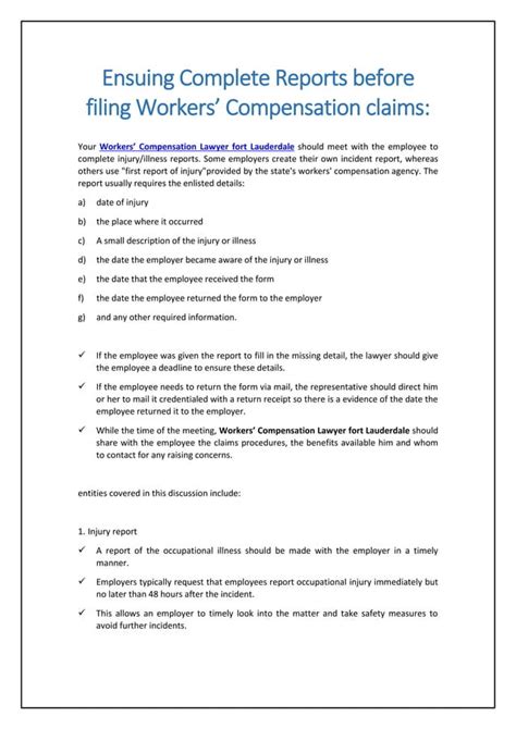 Ensuing Complete Reports Before Filing Workers Compensation Claims