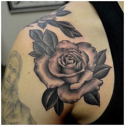 Small rose tattoo behind the ear is very good thinking about getting small tattoo designs. Rose Tattoos for Men - Ideas and Inspiration for Guys