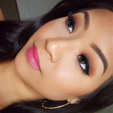 Makeup Look Warm Smokey Eye For Monolids Asian Eyes And Pink Lipstick Ig