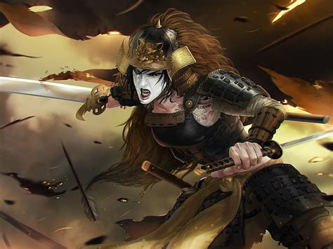 L5r Warrior Battle Girl Samurai Katana Hd Wallpaper Peakpx