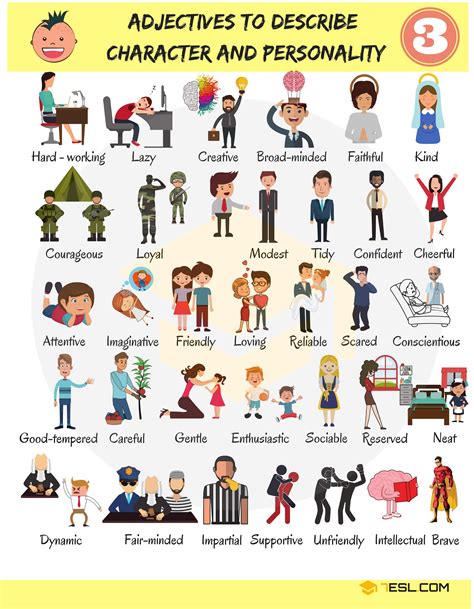 English Adjectives For Describing Character And Personality English