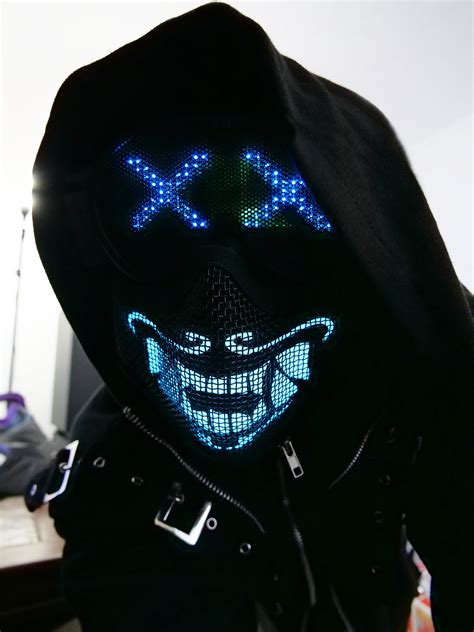 New Led Mask Cyberpunk Wrench Kda Akali Lol For App Etsy Uk