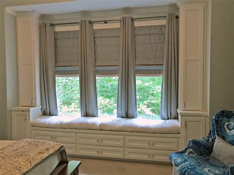 Try bordering your window seat with bookcases or dressers to build a custom frame around the seat with extra storage space. Custom master bedroom window seat with drawers and base ...