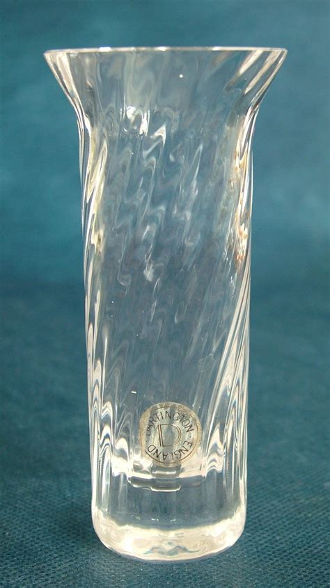 Dartington Crystal Cylindrical Flared Ripple Vase Ft344r Glass Vase