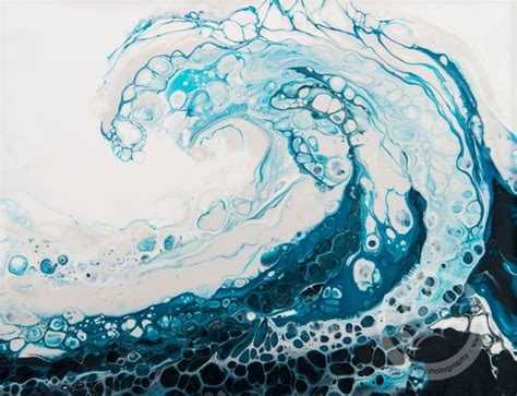 Ocean Wave Acrylic Pour Acrylic Pouring Art Acrylic Pouring