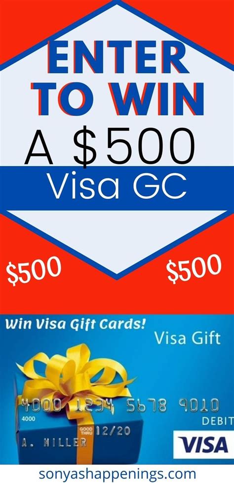 Win A 500 Visa Gc Money Sweepstakes Visa T Card T Card Giveaway