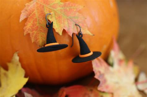 Witch Hat Earrings 3d Printed Nylon Earrings Halloween Etsy