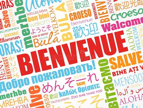 Bienvenue Welcome In French Word Cloud With Marker In Different ...