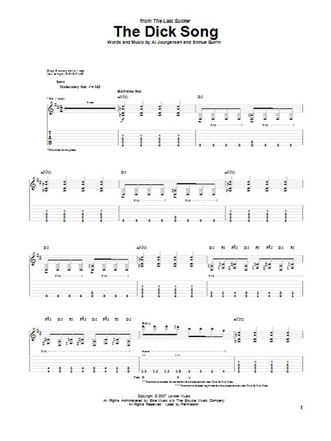 The Dick Song Sheet Music Ministry Guitar Tab