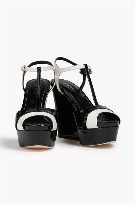 Sergio Rossi Two Tone Patent Leather Platform Sandals The Outnet