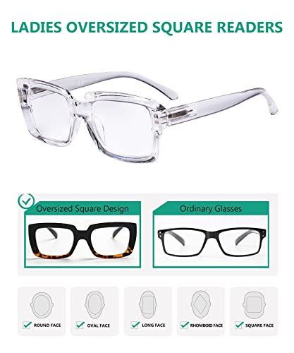 eyekepper 4 pack ladies reading glasses stylish oversized square readers for women health