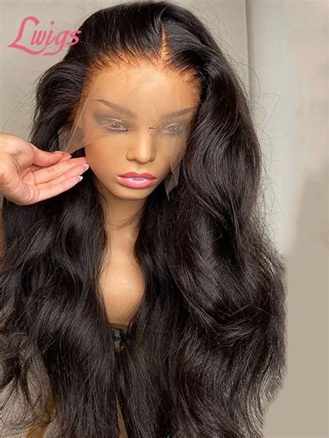 glueless hd lace 10a grade virgin human hair pre plucked hairline body wave full lace wig lwigs387