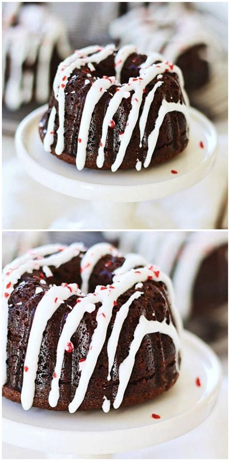 Christmas or not, bundt cake is always a good idea. Mini Chocolate Bundt Cake with Peppermint Frosting - It's ...