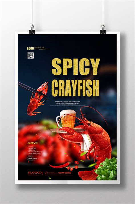 Spicy Crayfish Seafood Promotion Creative Poster Psd Free Download