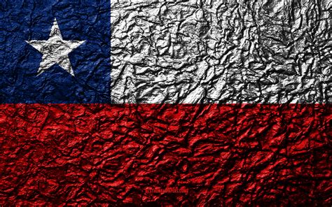 Download Wallpapers Flag Of Chile 4k Stone Texture Waves Texture