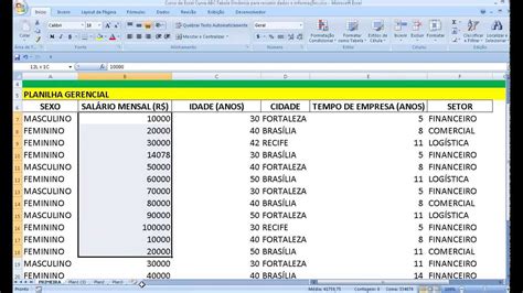 Curso De Excel Tabela Din Mica Para Resumir Dados E Informa Es Controle Gr Fico Banco Aula