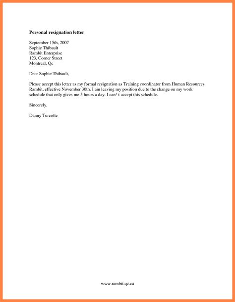 Format Of Short Resignation Letter Sample Resignation Letter Images