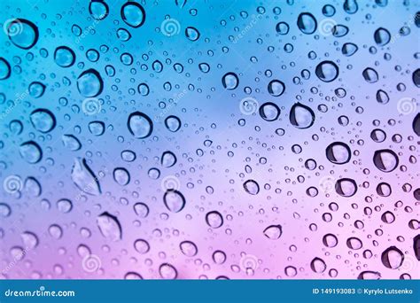 Colored Raindrops On Glass Stock Image Image Of Bubble 149193083