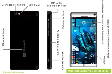 Microsoft Lumia 965 Concept Features Curved Edge Display Windows 11
