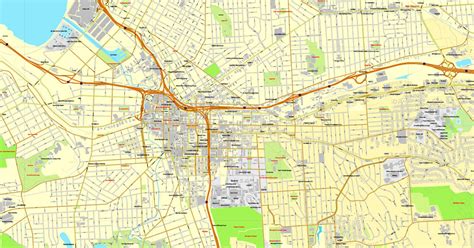 Syracuse Map New York Us Exact Vector Street Map V209 Full Editable