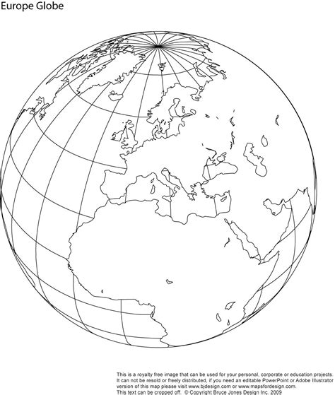 Printable Blank World Globe Earth Maps Royalty Free  Globe