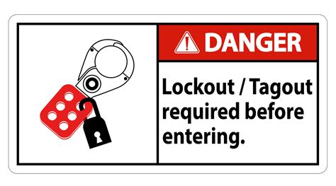 Danger Sign Lockout Tagout Required Before Entering 3684107 Vector Art