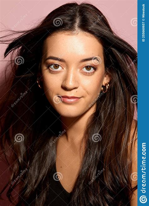 Vertical Portrait Of An Attractive Caucasian Female Stock Image Image Of Glamour Model 255660657