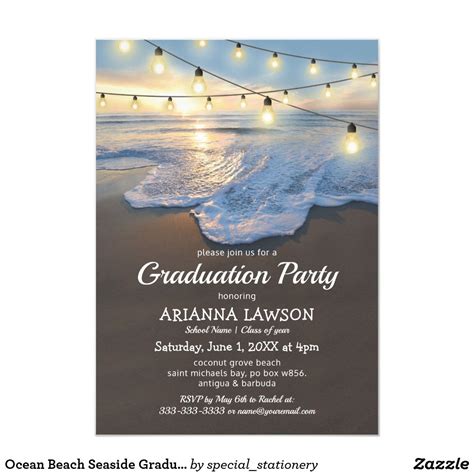 Ocean Beach Seaside 2021 Graduation Party Invitation