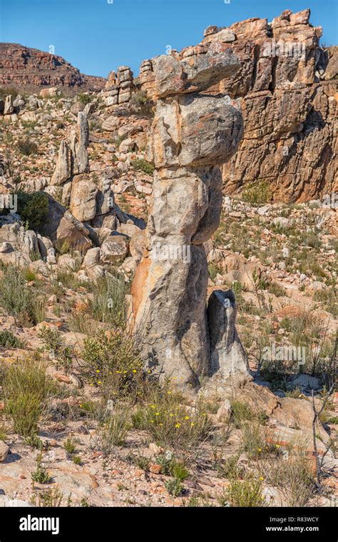 Rock Formation On The Lots Wife Hiking Trail At Dwarsrivier In The