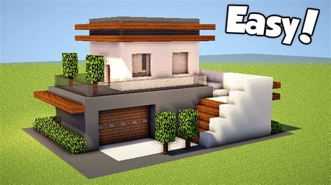 Minecraft How To Build A Small Easy Modern House Tutorial 21