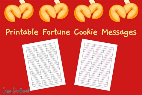 Free Printable Fortune Cookie Messages And Sayings Cassie Smallwood
