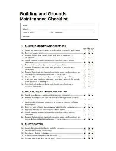 3 Free Facility Maintenance Checklist Templates Word Free Nude Porn
