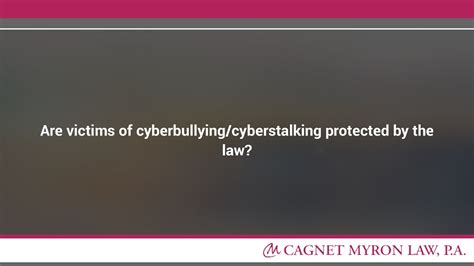 Are Victims Of Cyberbullying Cyberstalking Protected By The Law Youtube