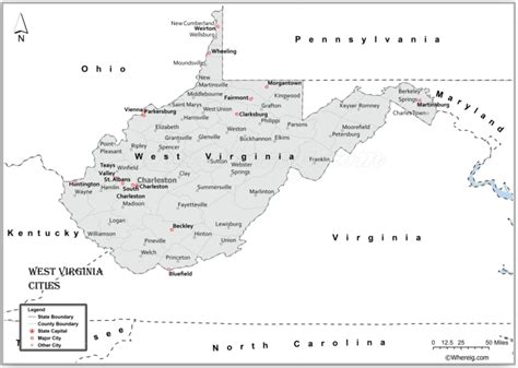 Map Of Cities In West Virginia List Of West Virginia Cities By