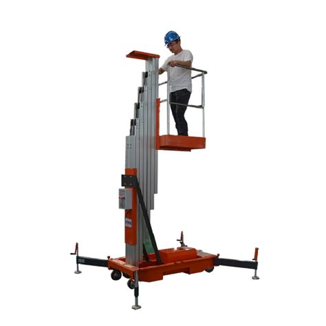 4m Vertical Electric Aerial Platform Hydraulic Aluminum Lift Personnel Single Mast Factory For