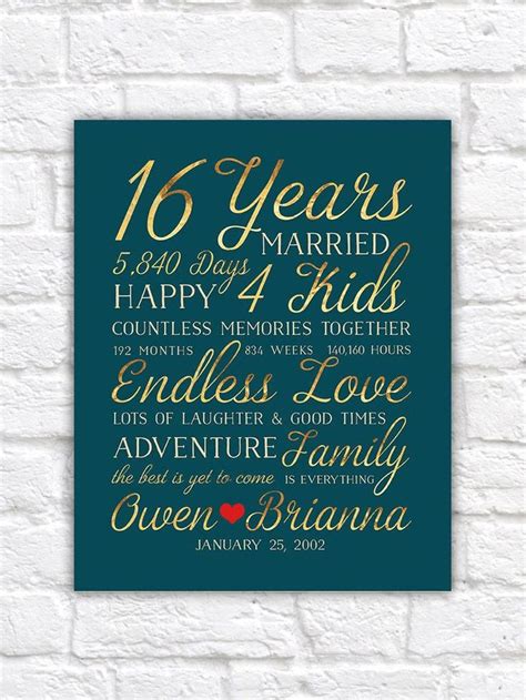 Thoughtful 16-Year Anniversary Gifts for Him, Her and Them | 16th