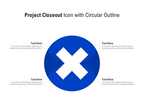 Project Closeout Icon With Circular Outline Presentation Graphics