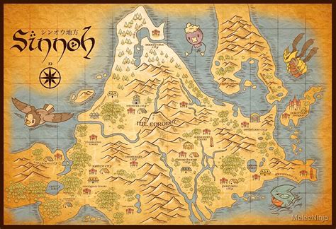 In the tab for each sighting you will find a location map with directions to the place: "Sinnoh Map" by MeleeNinja | Redbubble