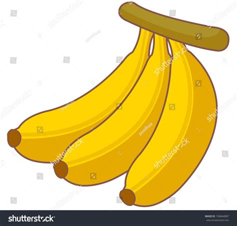 Vector Illustration Three Bananas Stock Vector Royalty Free 138464087