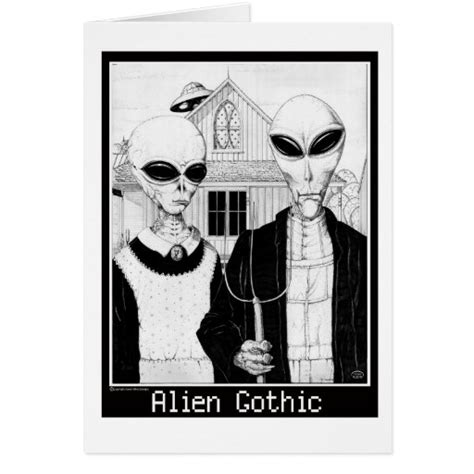 American Gothic Alien Portraits Aliens Card Zazzle