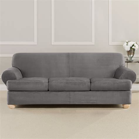 Sure Fit Ultimate Heavyweight Stretch Suede T Cushion Sofa Slipcover