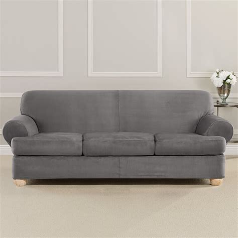 Everyday i get questions about our slipcovered ikea ektorp sofas & whether or not we like them. Sure Fit Ultimate Heavyweight Stretch Suede T-Cushion Sofa ...