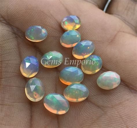 Natural Ethiopian Opal Size 10x8 Mm Oval Rose Cut Cabochons Etsy