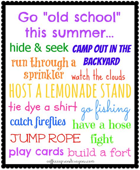 Old School Summer Bucket List | Summer fun for kids, Summer activities for kids, Summer fun