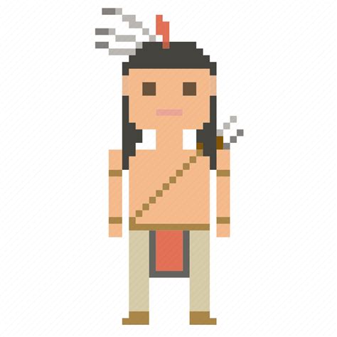 Man Native Americans Person Pixels Wild West Wildwest Icon