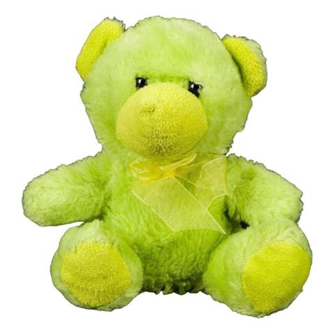 Greenbrier Toys Teddy Bear Plush 6 Bright Green Small Bow Stuffed