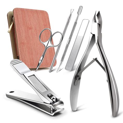 feryes 6 pcs manicure nail care kit cuticle removal tools and nail clipper set