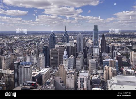 Philadelphia Skyline Cityscape Aerial View Stock Photo Alamy