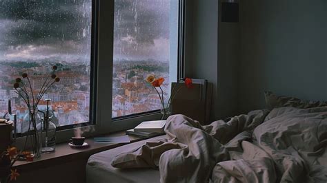Rain On Window City View 3 Hours Relaxation And Sleepcozy Bedroom