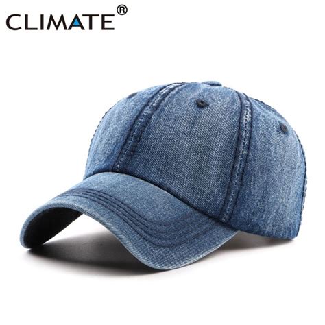Climate Men Blank Cool Denim Baseball Caps Casual Jeans Wear Cap Men
